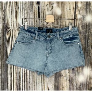 RVCA Denim Cupid Short Cut Off Low Rise Light Wash